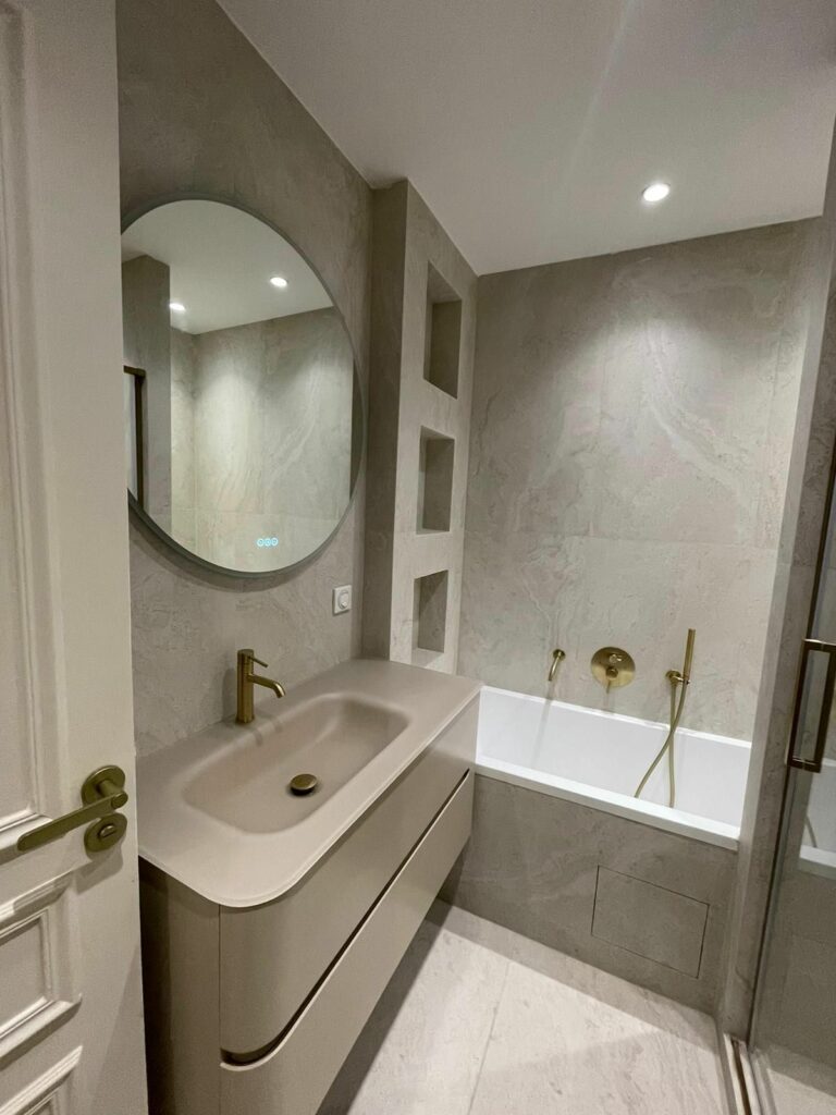 Salle de bain - chantier Art Eco Conseil à Paris 16e